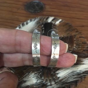 Navajo made Sterling Stamped earrings